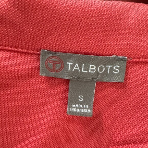 T by TALBOTS Tech Stretch Sleeveless Polo Drawstring Coral Orange Tennis Dress S - Picture 3 of 5